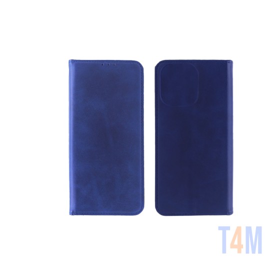 Funda Abatible de Cuero con Bolsillo Interno para Xiaomi Redmi 12 4G Azul